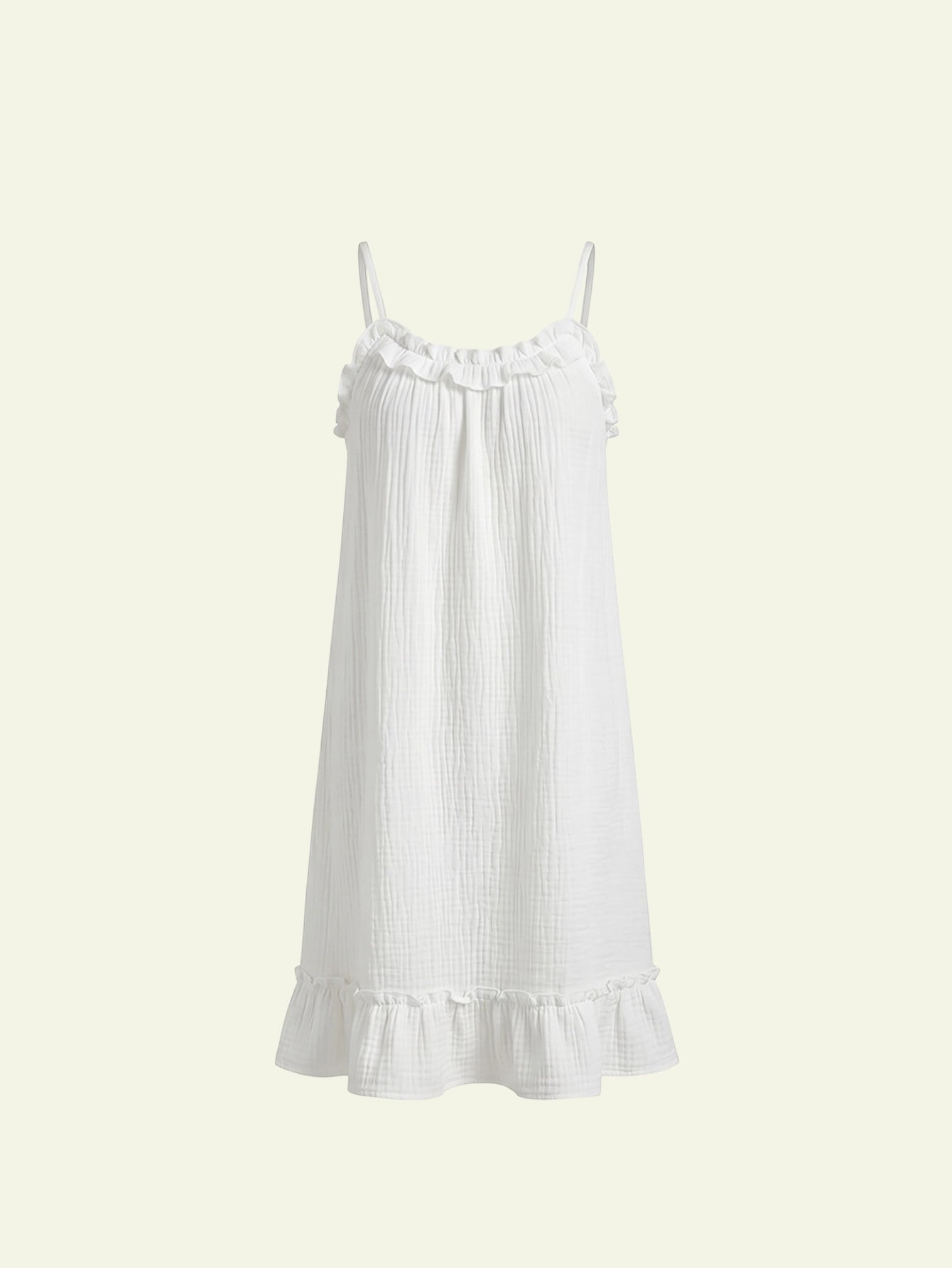 SHEIN Women's DAZY Ruffle Trim Sleeveless Summer Moo Moo Lounge Pajama Dress
