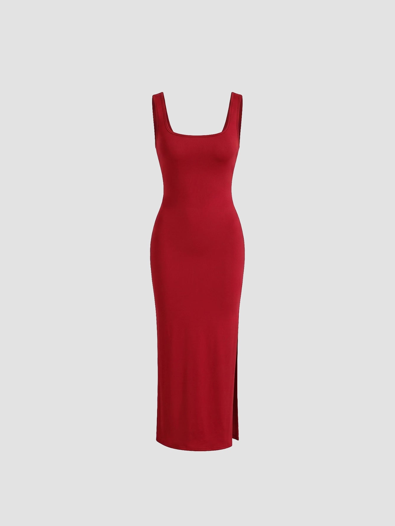 SHEIN Women's EZwear Open Back Twist Detail Split Hem Valentine Dress