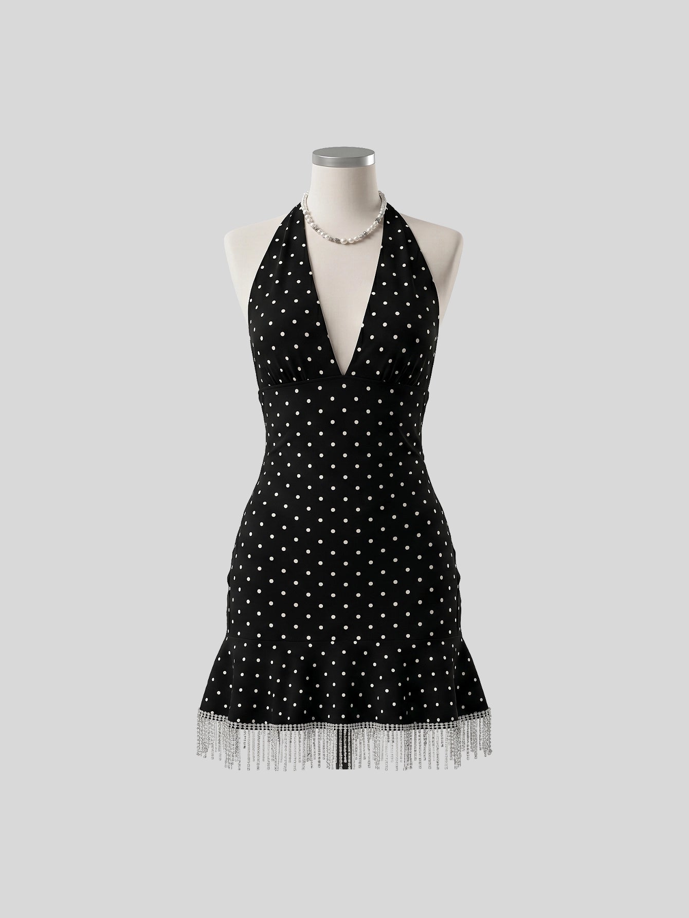 SHEIN Women's Sweetina Polka Dot Deep V-Neck Mini Vacation Rave Summer Dress