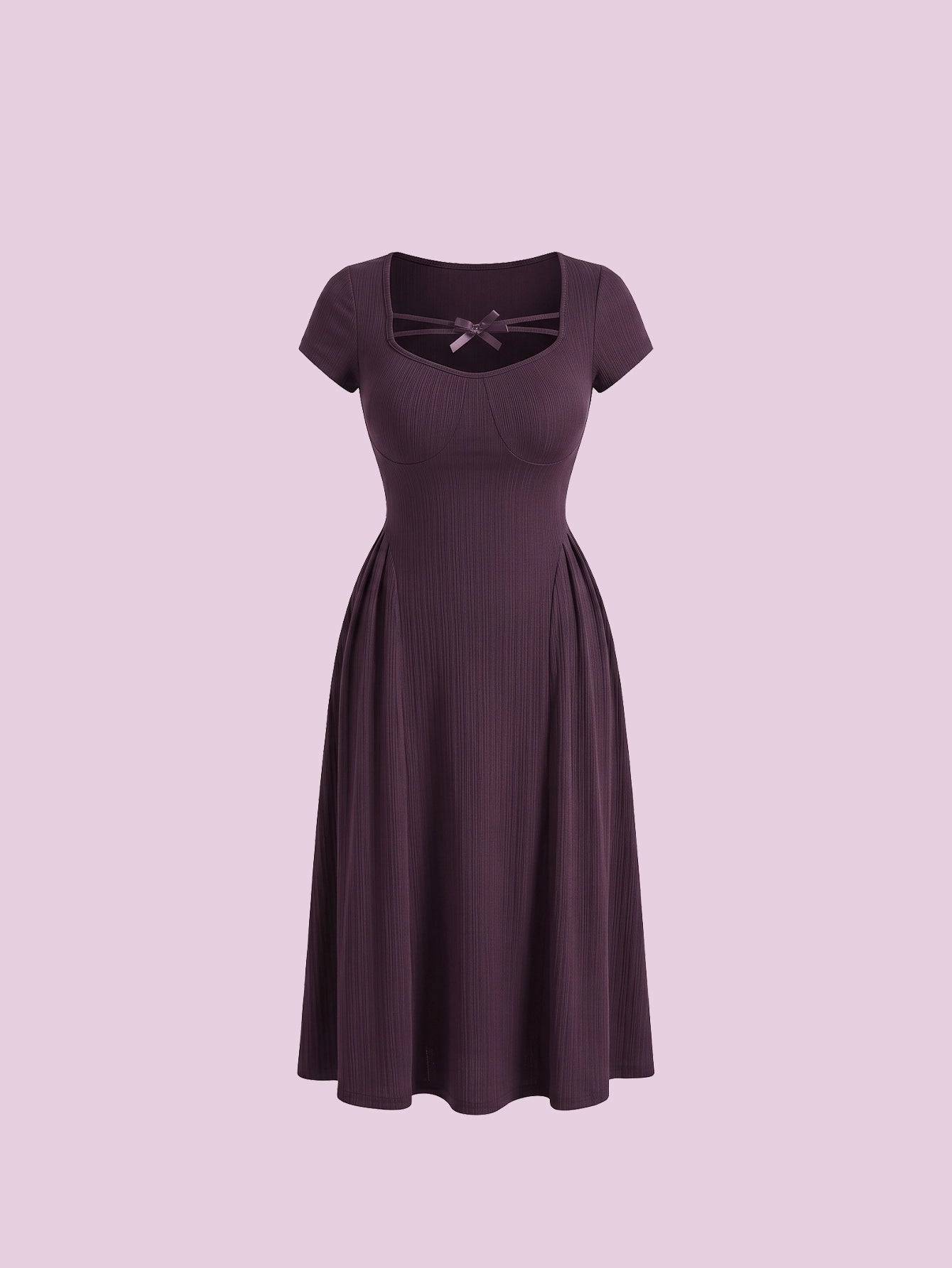 SHEIN Women's Feyla Solid Color Bowknot Decor Elegant Summer Dress
