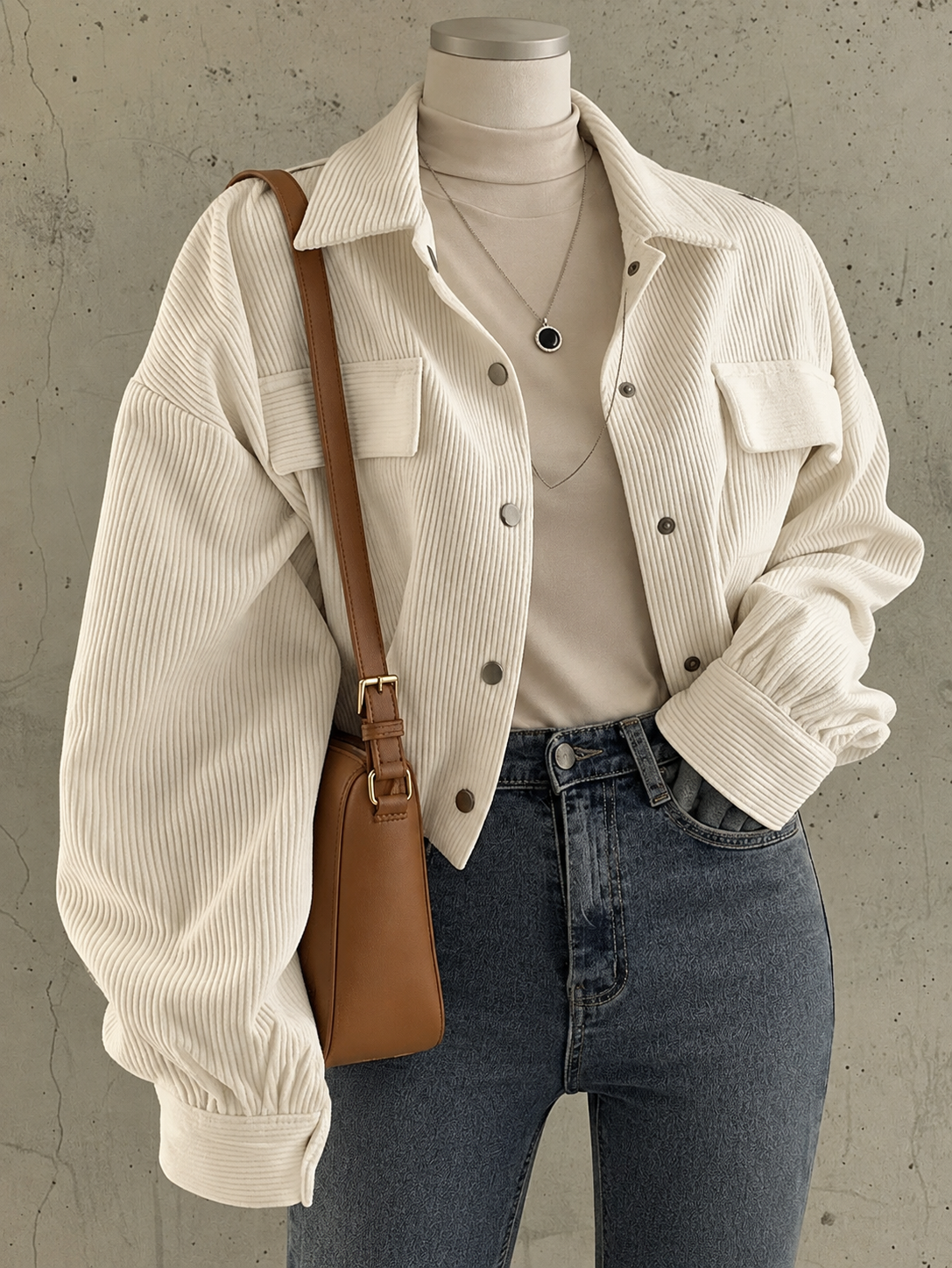 SHEIN short jacket, retro style, adjustable drawstring hem, autumn