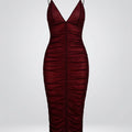 SHEIN Dress Sexy Backless Spaghetti Strap V-Neck Ruffle Midi