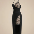 SHEIN Dress Dazy Lace Patchwork Asymmetric Strap Midi Dress