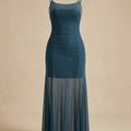 SHEIN Dress Dazy Women's Elegant Rhinestone Fishtail Summer Wedding