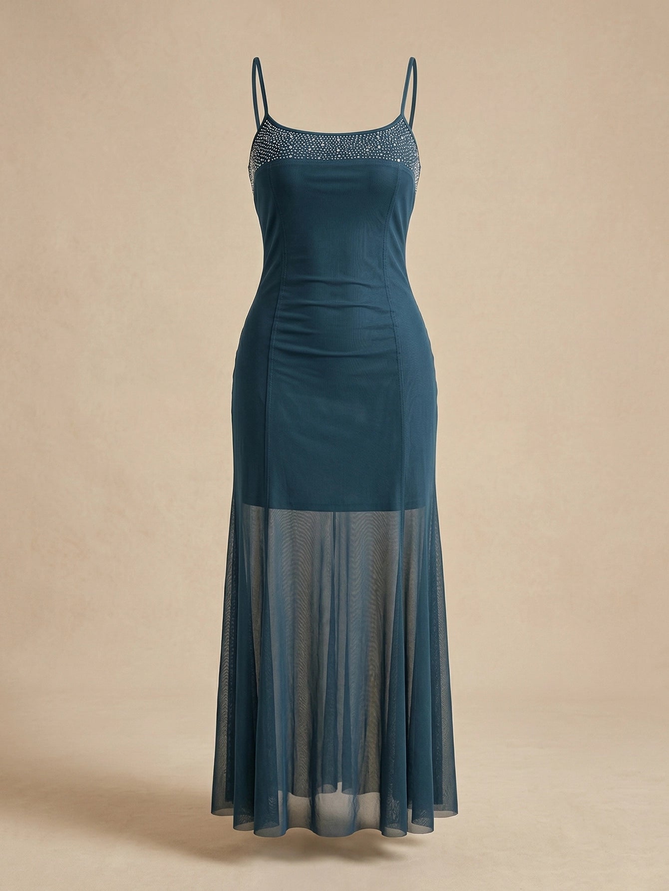 SHEIN Dress Dazy Women's Elegant Rhinestone Fishtail Summer Wedding