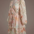SHEIN Dress Dazy French Style Ditsy Floral V-Neck Long Sleeve