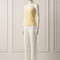 CottageSlumber Yellow Floral Camisole Pajama Set with Long Pants