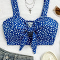Soleia Summer Cropped Top with Polka Dots and Tie