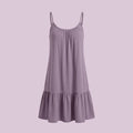 SHEIN Holiday قميص نوم بكشكشة وتنورة بتصميم أنثوي أنيق، مريح وخفيف.