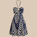 SHEIN Unity Backless Halter Neck Casual Dress with All-Over Print