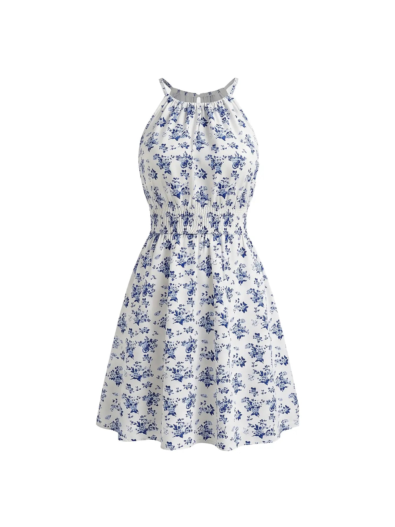 Breezaya Floral Sleeveless Dress with Round Neck for Women
