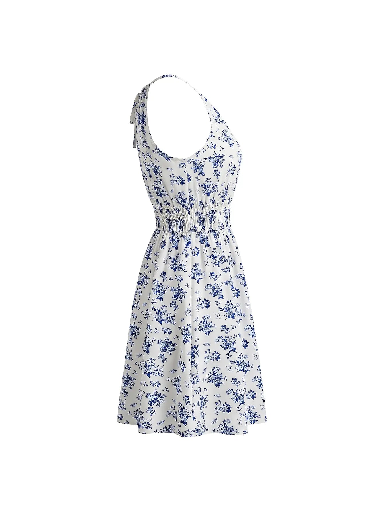Breezaya Floral Sleeveless Dress with Round Neck for Women