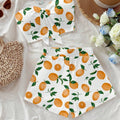 Soleia Summer  Orange Cami and Bodycon Shorts Set for Women