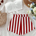 Soleia Striped Tube Top and Shorts Beach Set Women