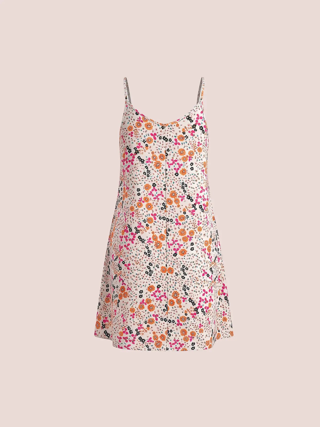 SHEIN VCAY Plus Size Floral Striped Casual Dress with Front Ties