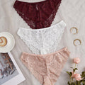 SHEIN Lace 3-piece set of simple romantic lace lingerie for women