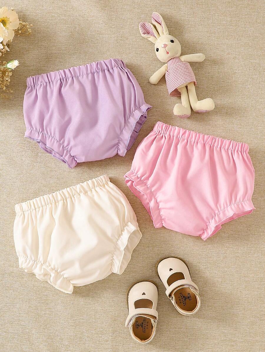SHEIN Souflis Souflis 3pcs Toddler Baby Boys and Girls Casual Shorts Set