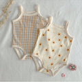 SHEIN Loomiva 2pcs Newborn Baby Girl Floral Print Knitted Bodysuit Set