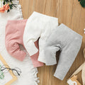 SHEIN Vintaside Kids Baby Girl 3pcs Ribbed Knit Leggings