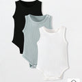 SHEIN Vintaside 3pcs Baby Unisex Summer Casual Vest Bodysuit Set