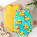SHEIN 2pcs Baby Boy Summer Casual Sleeveless Bodysuit