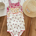 SHEIN Newborn Baby Girl 3pcs/Set Cute Ditsy Floral Summer Sling Bodysuit Graphic
