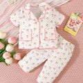 SHEIN 2pcs Baby Girl Light Pink Short Sleeve T-Shirt and Shorts Casual Outfit