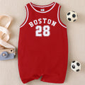 SHEIN Baby Boy Casual Sports Crotch Open Shortalls with Letter Print for Summer