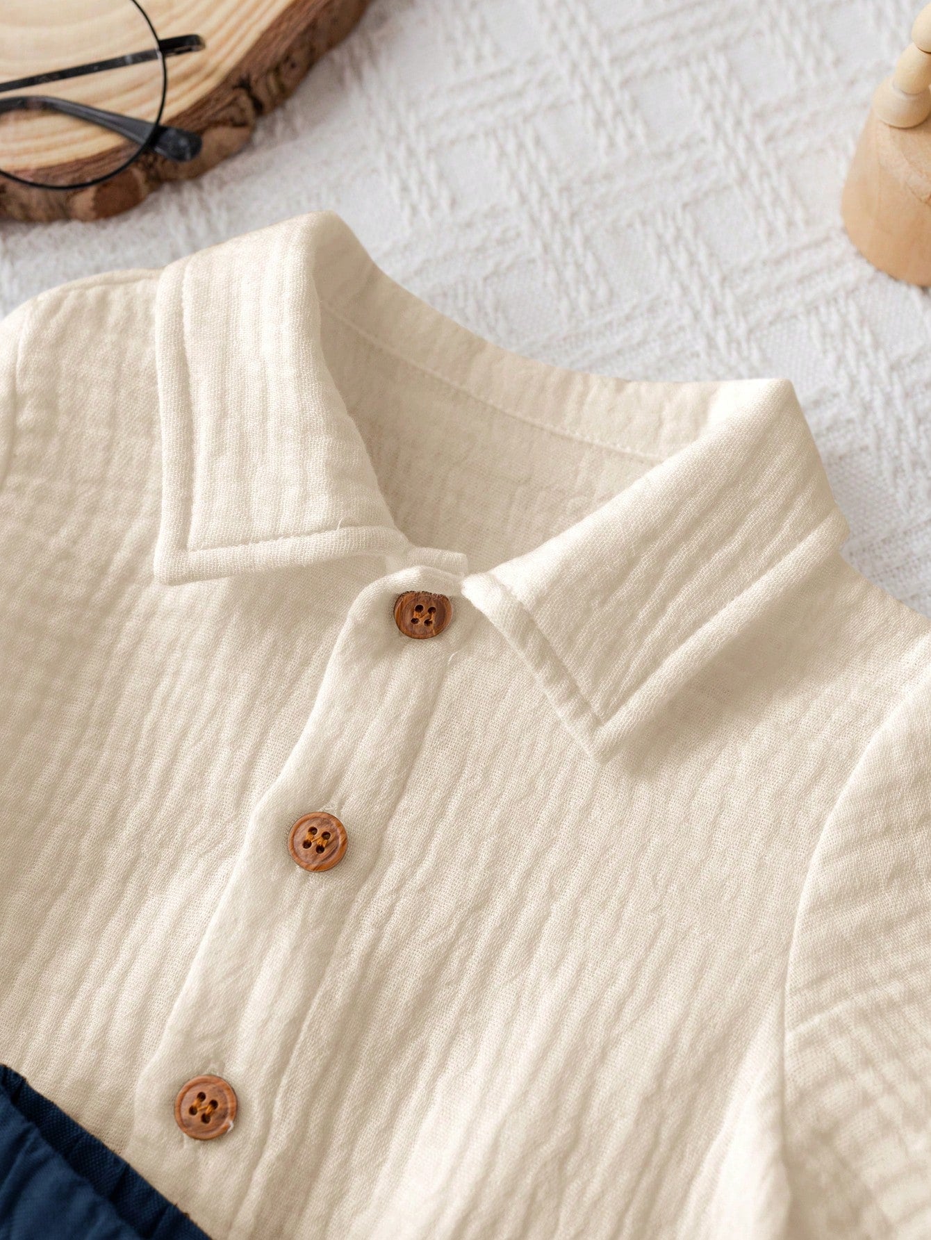 SHEIN 2pcs Newborn Baby Boy Summer Solid Color Shirt & Shorts Party Outfit Set
