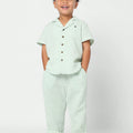 SHEIN SUMWON Boys Linen Summer Shirt And Pants Two-Piece Set