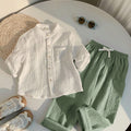 SHEIN Boys White Polo Shirt And Solid Pants Set