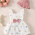 SHEIN Girl Heart Ruffle Sleeveless Dress And Hat Set