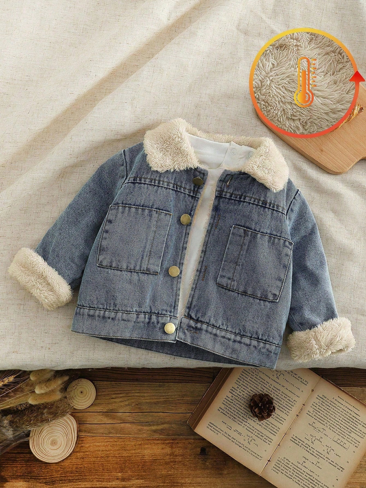 SHEIN Vintaside Kids Thick Fur Coat, Warm Winter Outerwear