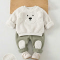 SHEIN Cozy Pixies: Long-sleeved cartoon print crew neck sweatshirt and pants