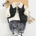 SHEIN Cozy Pixies 3-Piece: Sleeveless Vest, Elastic Waist Joggers