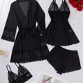 SHEIN Lingerie SilkySpell Lace Trim Mesh Slip Set
