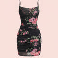 SHEIN Lingerie DAZY Floral Printed Spaghetti Strap Sundress Party Dress