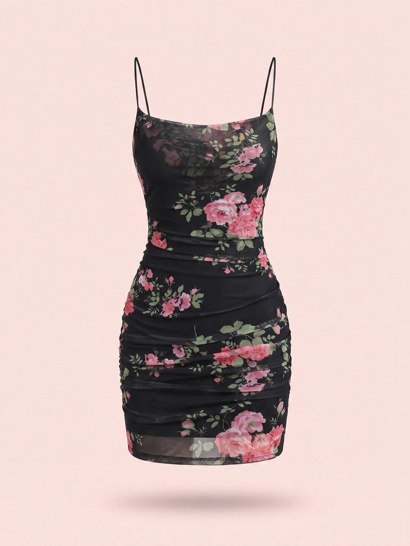 SHEIN Lingerie DAZY Floral Printed Spaghetti Strap Sundress Party Dress