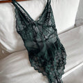 SHEIN Lingerie DAZY Spaghetti Strap Lace Sheer Jumpsuit