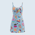 SHEIN Lingerie SweetSlumber Spaghetti Strap Tie Front Printed Nightgown Loungewear