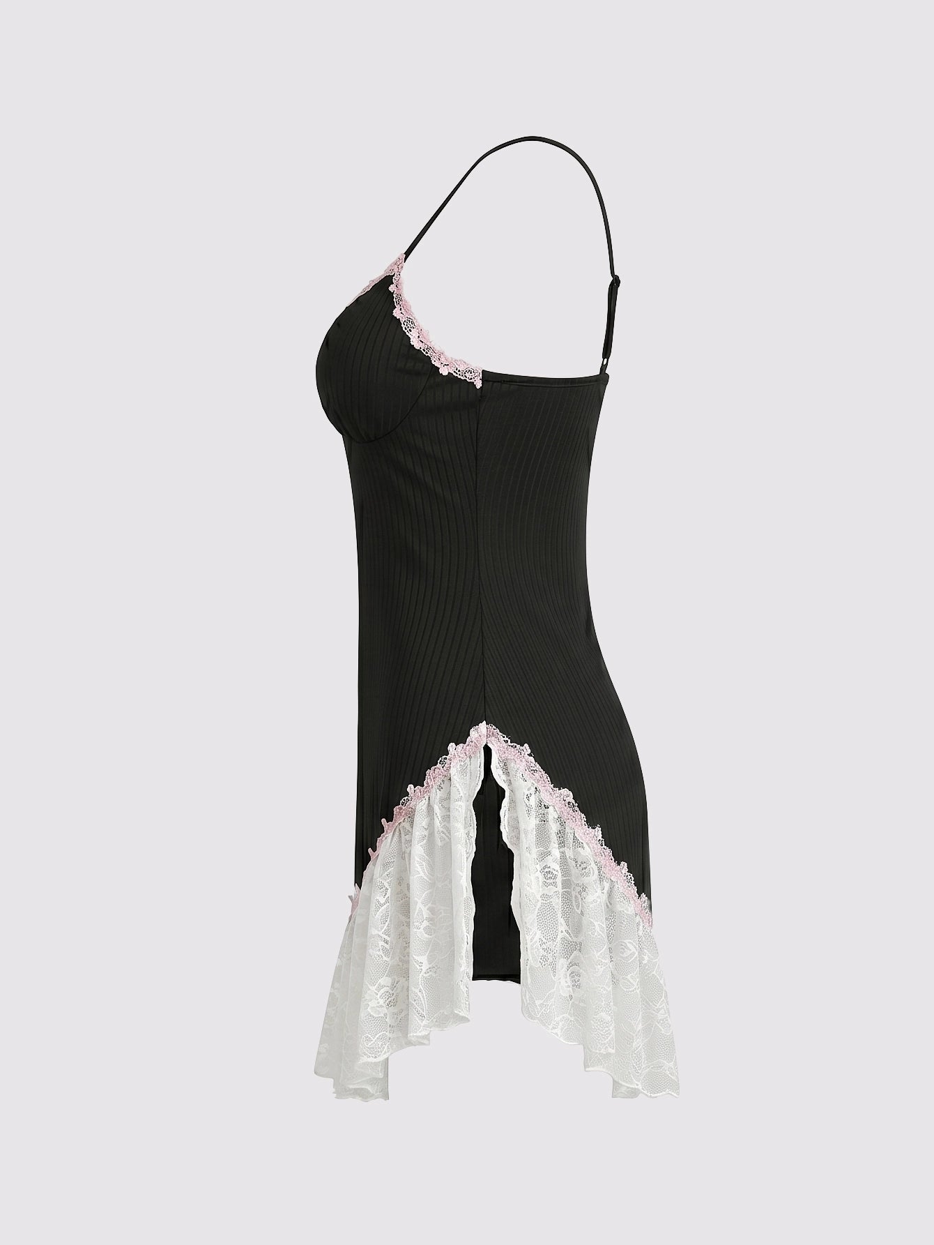 SHEIN Lingerie SweetSlumber Color Block Lace Trim Camisole Sleep Dress Bridal Lingerie
