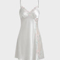 SHEIN Lingerie Crystal Vow Floral Embroidery Mesh Cami Sleep Dress Pajama Bridal Lingerie