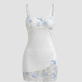 SHEIN Lingerie Crystal Vow Floral Embroidered Mesh Patchwork Camisole Nightdress