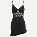 SHEIN Lingerie INS Sweet Girl Lace Patchwork Sexy Nightgown