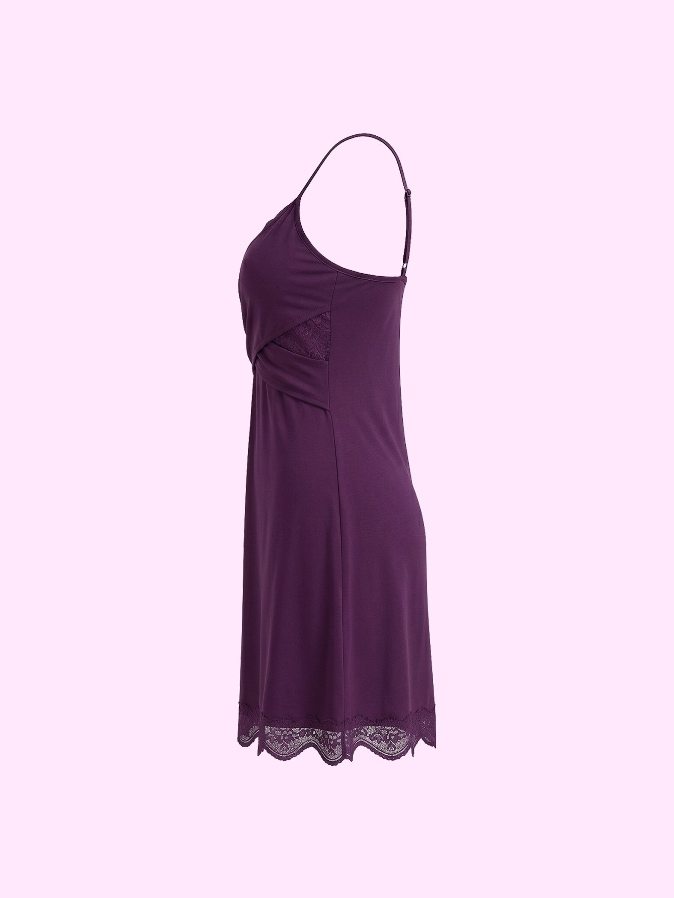 SHEIN Lingerie Purple Spaghetti Strap Knitted Mini Sleep Dress Soft Touch