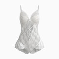 SHEIN Lingerie DAZY Sheer Butterfly Lace Embroidery Patchwork Bodysuit