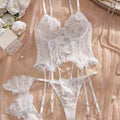 SHEIN Lingerie 4pcs Romantic Lace Women's Sexy Lingerie Set