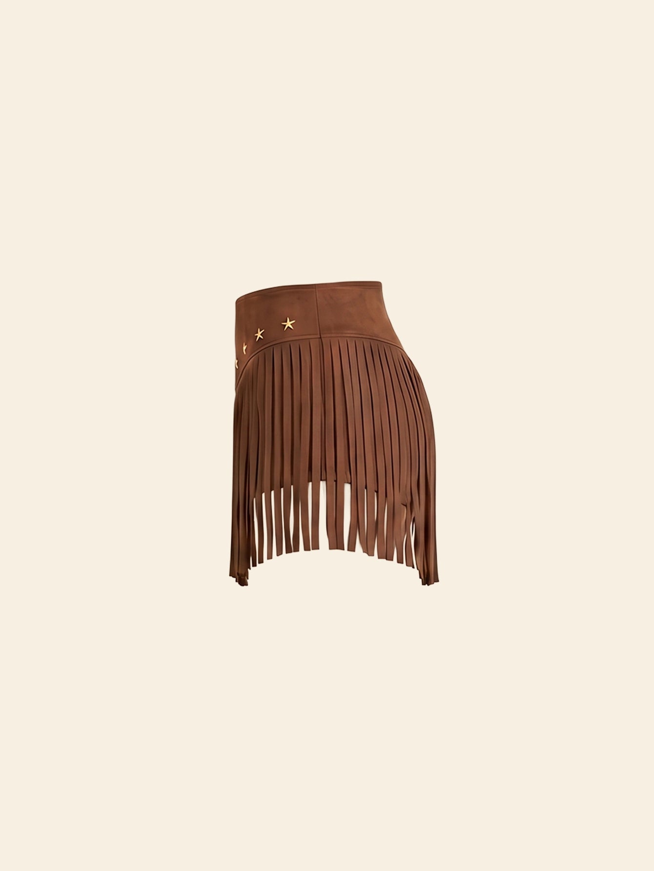 SHEIN Lingerie SHEIN ICON Western Festival Tassel Low Rise Frayed Rivet Mini Skirt