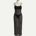 SHEIN Lingerie Swim SXY Hollow Out Slit Crochet Beach Cover Up Dress