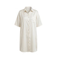SHEIN Lingerie Silky Boyfriend Style Loose Short Sleeve Night Shirt Sleepwear